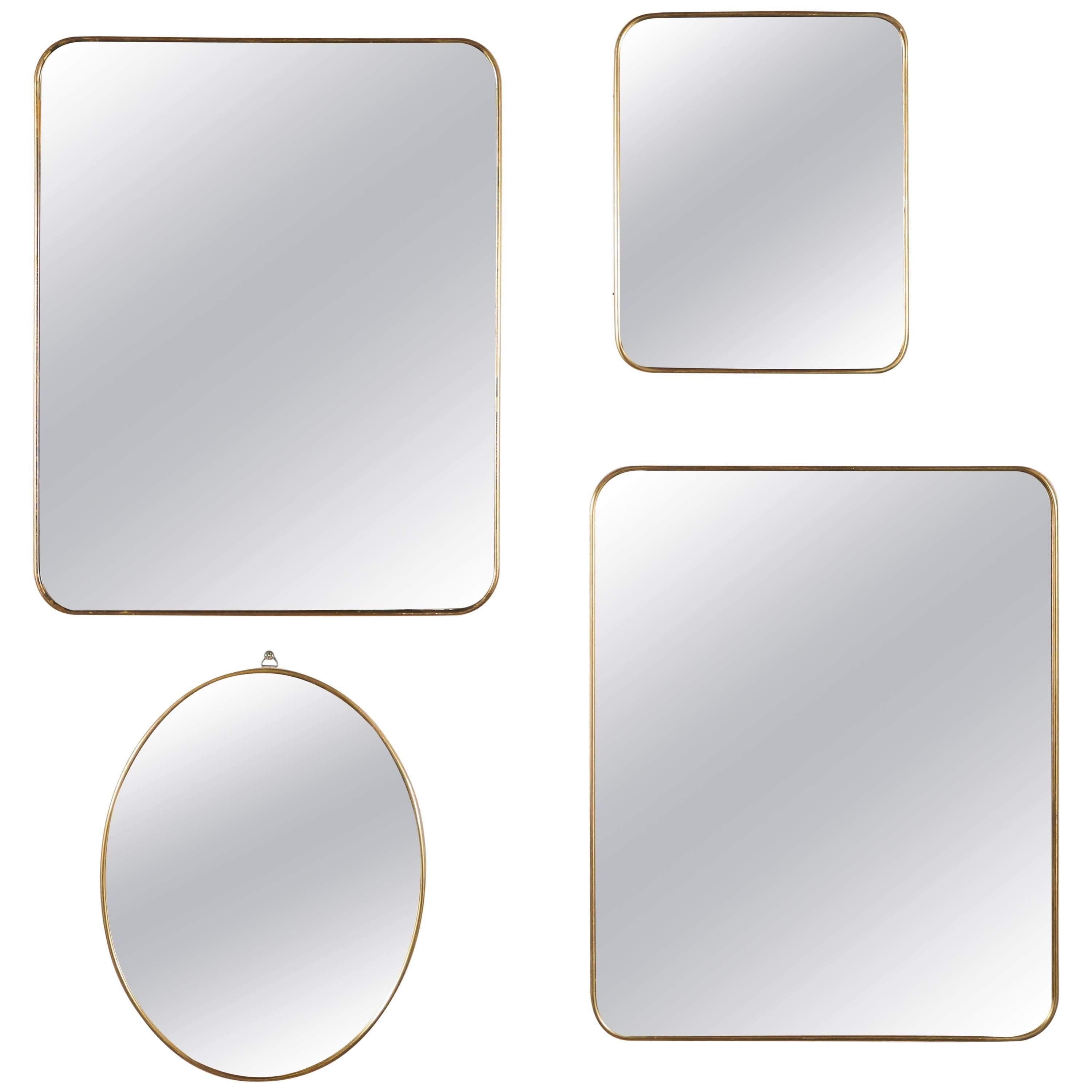 Italian Brass Mirrors  For Sale