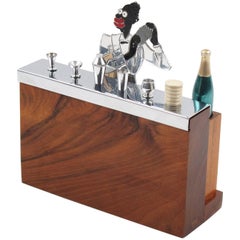 Französisch Sudre 1930er Jahre Art Deco Miniatur Bar mit Barkeeper Zigarettenetui Box