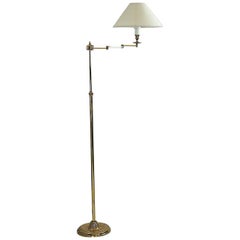 Floor Lamp with an Ajustable Arm in Brass, Mid-Century Modern Period