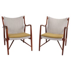 Finn Juhl Pair of NV45 Easy Chairs for Niels Vodder, 1945
