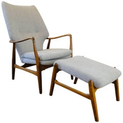Upholstered Lounge Chair and Ottoman by Ib Madsen & Acton Schubell