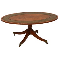 Antique Mahogany and Leather Coffee Table