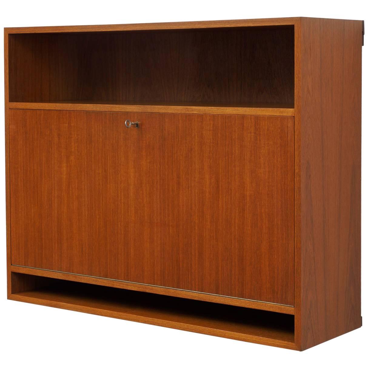 1960s Teak Wall Bureau, Restored