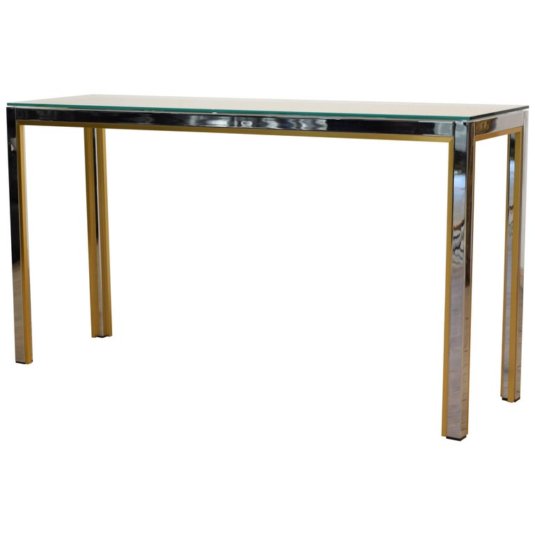 1970s Brass and Chrome Pair of Side Coffee Table by Renato Zevi for ...