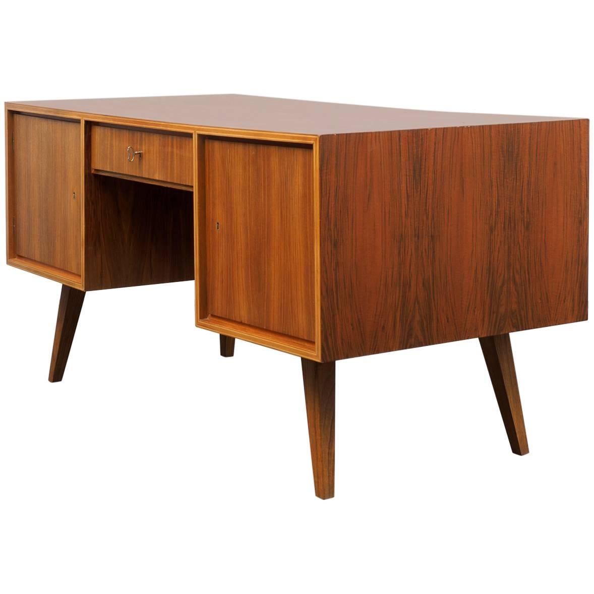 1960s Walnut Desk, Restored For Sale