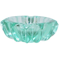 Art Deco Ashtray in Green Glass by Pierre D'Avesn