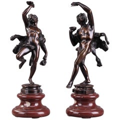 Groupe de danseurs en bronze d'après Bacchus d'Auguste-Maximilien Delafontaine
