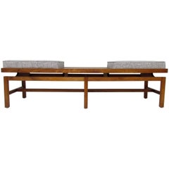 Midcentury Walnut Bench in the Manner of Jens Risom, circa 1960s