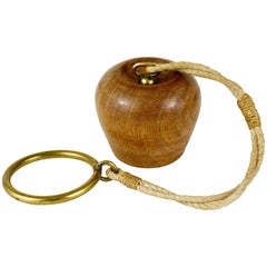 Carl Auböck Walnut and Brass Bottle Stopper, Austria, 1950s