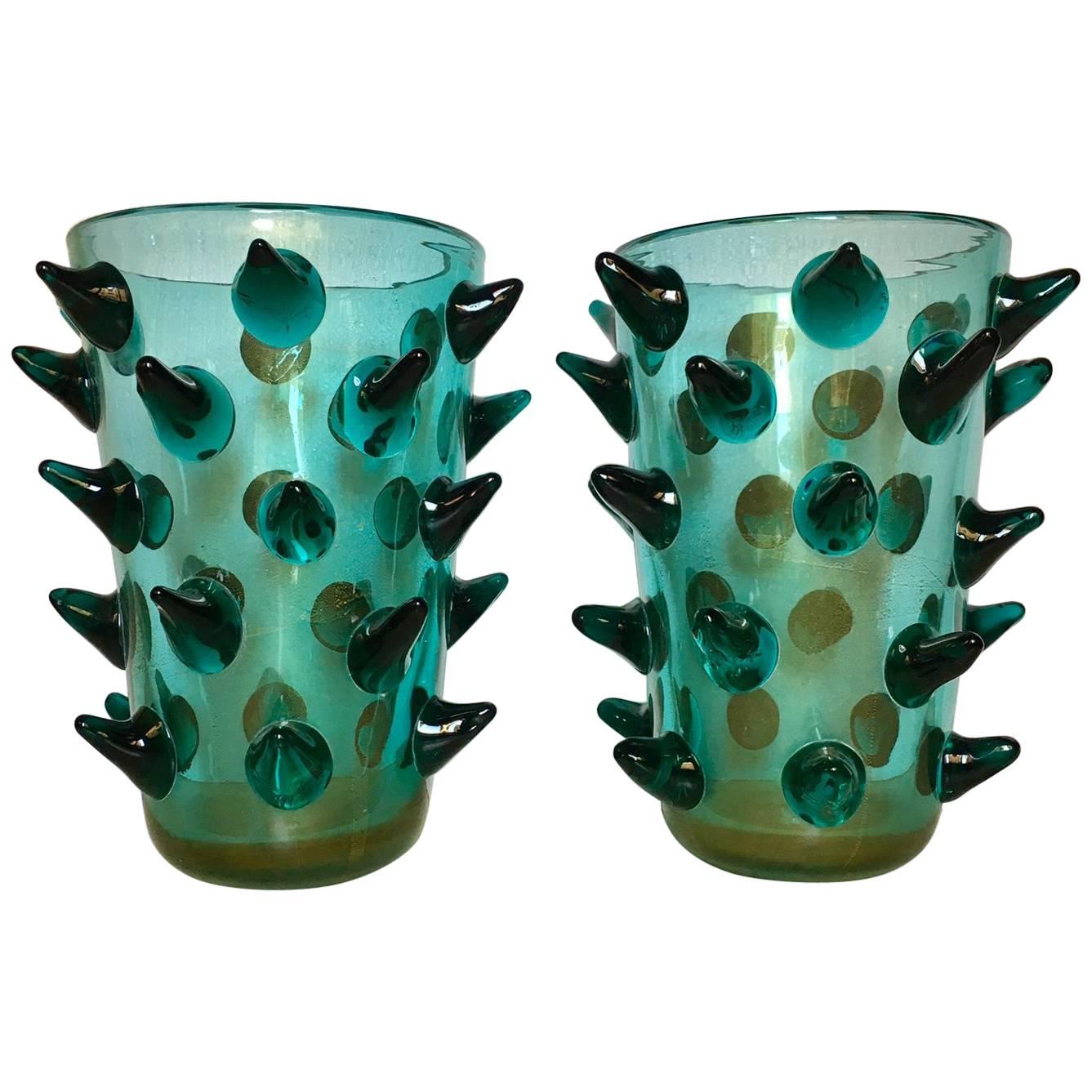 Pair of Murano Vases Signed by Constantini
