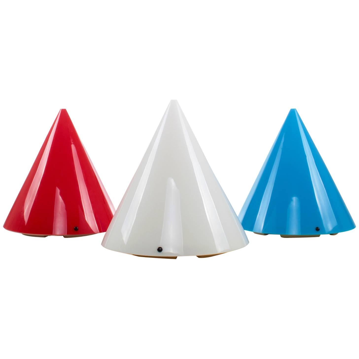 Cone Lights, Set of Three by Verner Panton, Polythema, 1995, Ultra Rare Lights For Sale