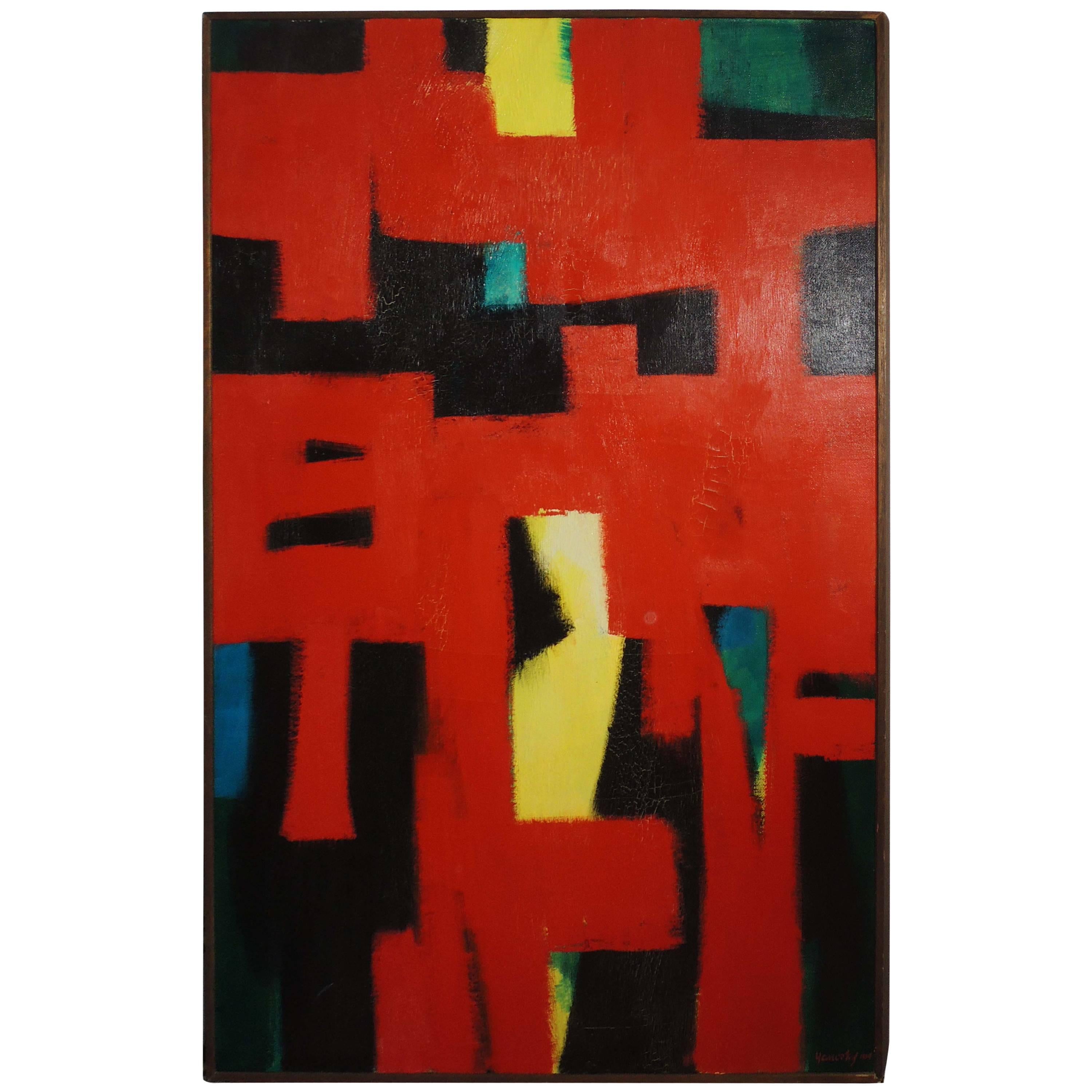 Abstract Oil on Canvas by Thomas Yanosky For Sale