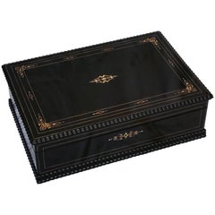 Antique Napoleon III Boulle Marquetry Style Big Jewelry Box, France, 19th Century