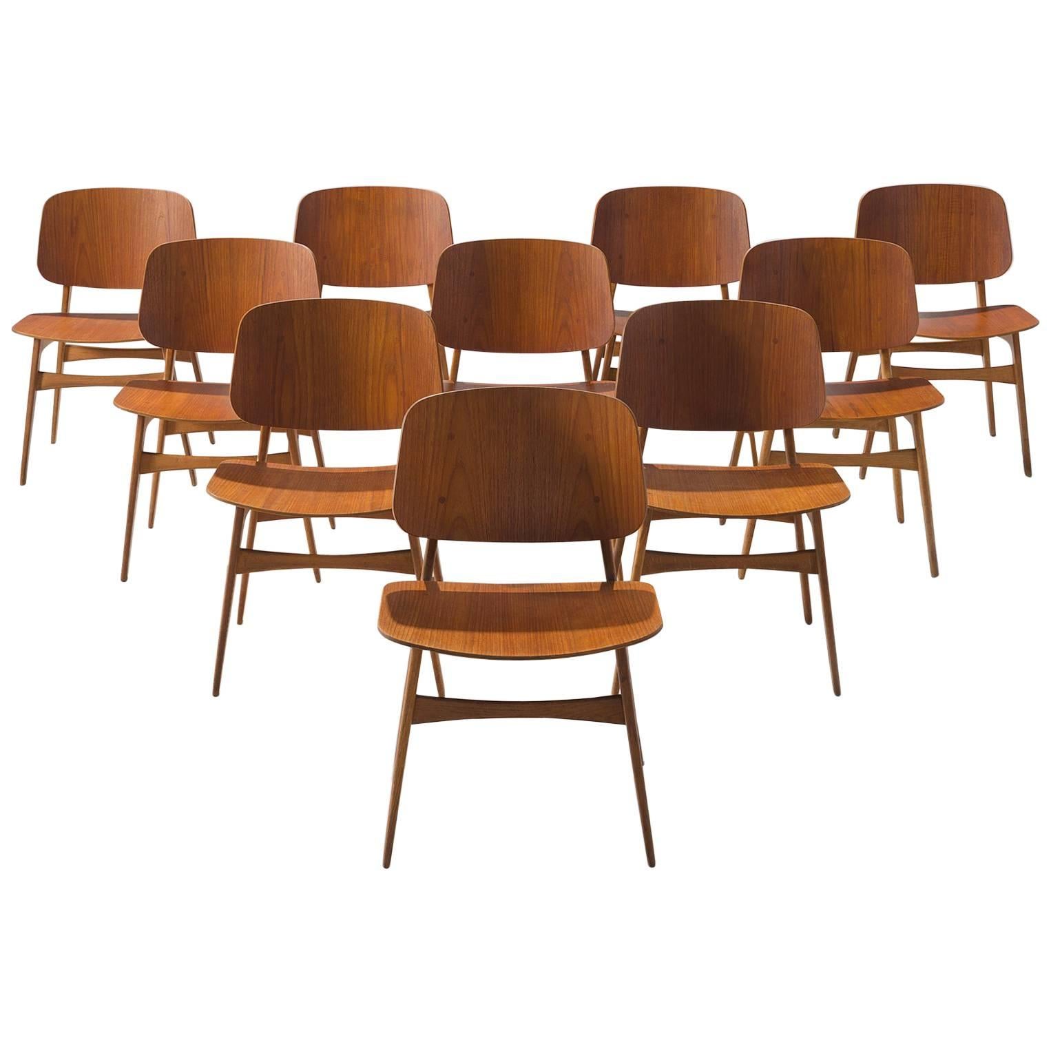 Børge Mogensen Set of Ten Soborg Chairs