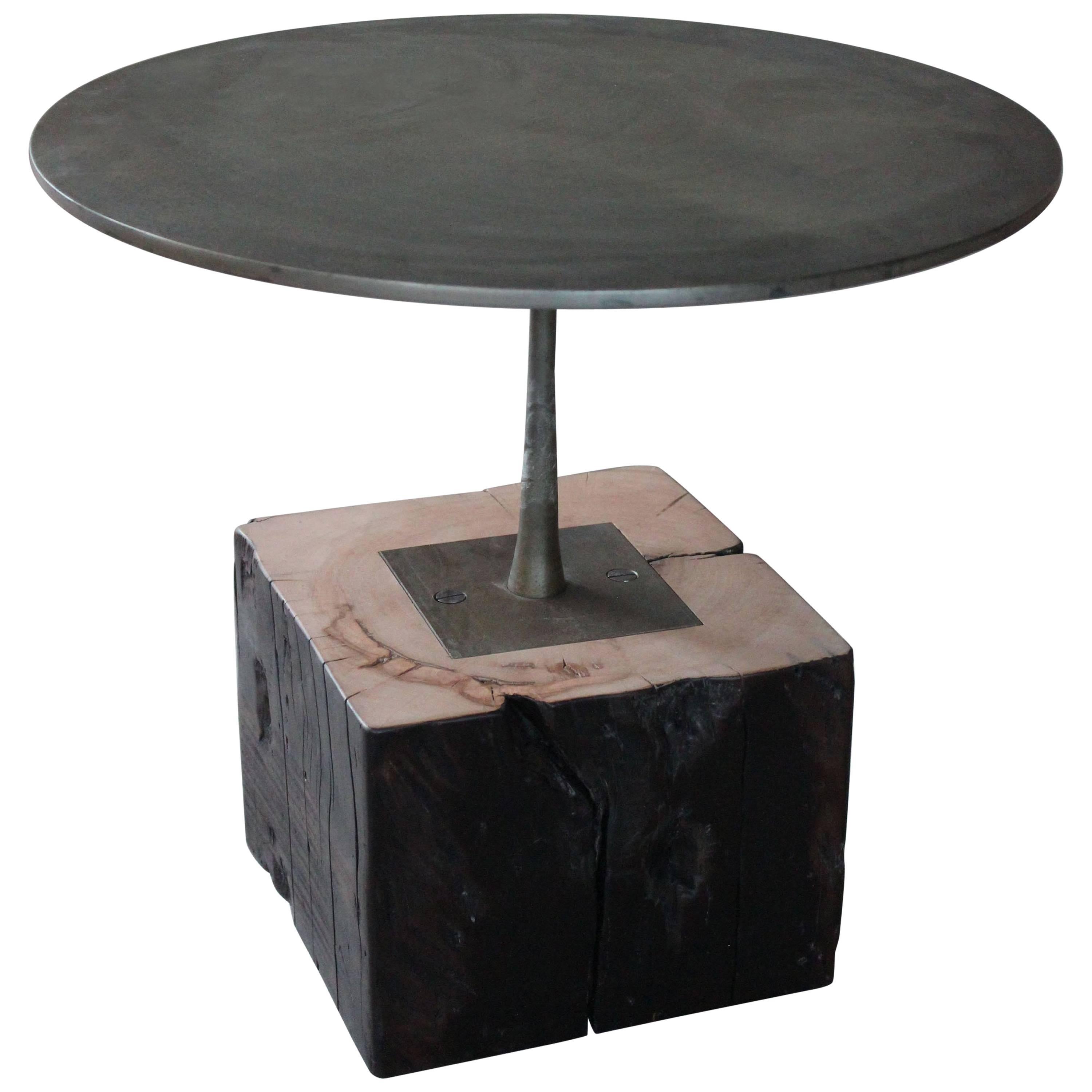 Kinoko Minimal Modern Bronzed Steel Side Table For Sale
