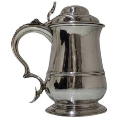  Antique Sterling Silver George III Tankard and Cover William and Robert Peaston