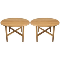 Pair of Oval Danish Tables by Haslev Pair of Oval Danish Tables by Haslev