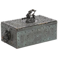 Antique Bronze Chest from the Early 1900, Signed Friedrich Gornik, Austria, 1877-1943