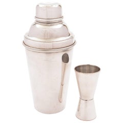 Vintage Art Deco Cocktail Shaker with Measure, circa 1930