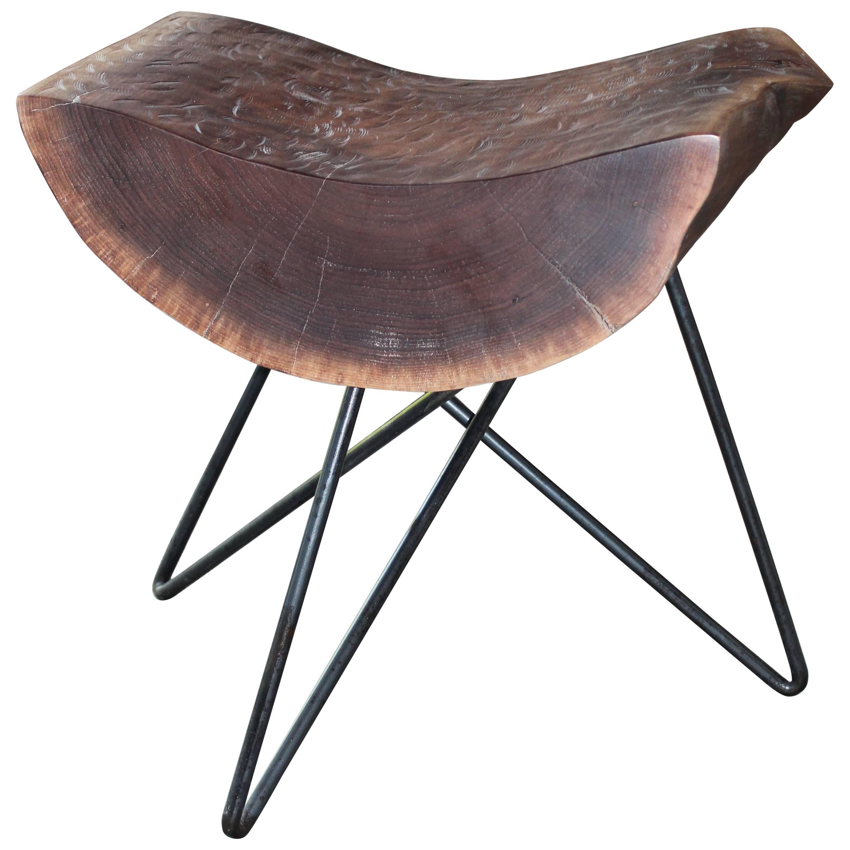 Kirikabu Minimal Modern Reclaimed Wood Side Table For Sale