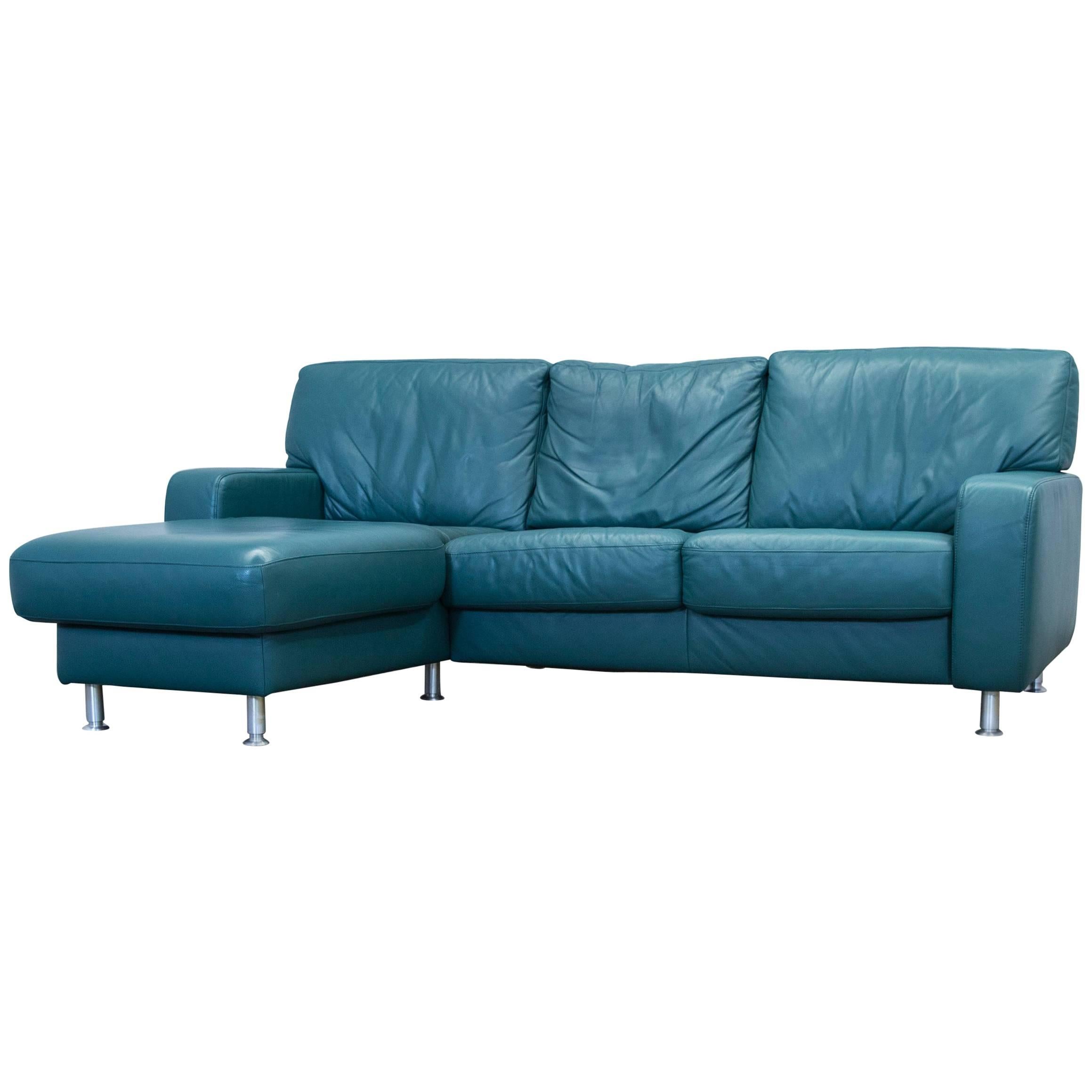 Koinor Designer Corner Sofa Leather Green Couch Modern