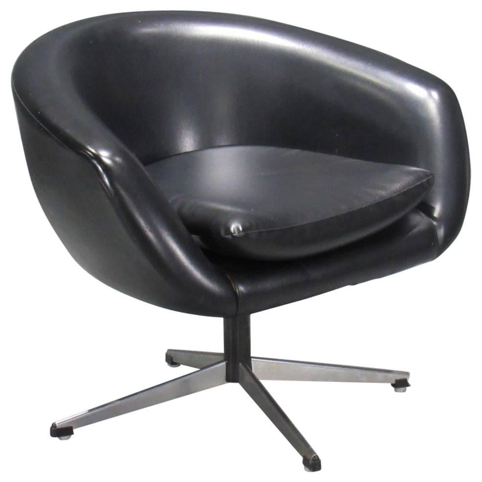 Black Swivel Pod Chair by Overman