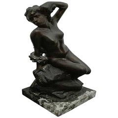 Achille D'Orsi, Bronze Sculpture Depicting a Nude Woman