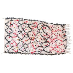 Vintage Berber Moroccan Azilal Rug Small Runner with Abstract Design