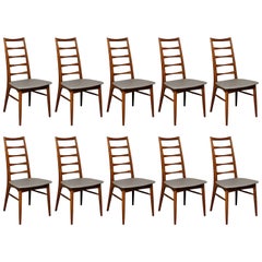 Niels Koefoed for Koefoed Hornslet, Set of Ten Danish Teak 'Lis' Dining Chairs