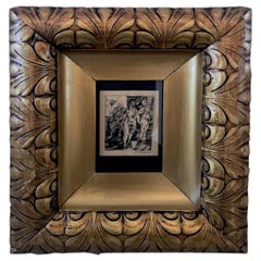 Leonard Silvestain Print in Exceptional Gilded Frame, 20th Century