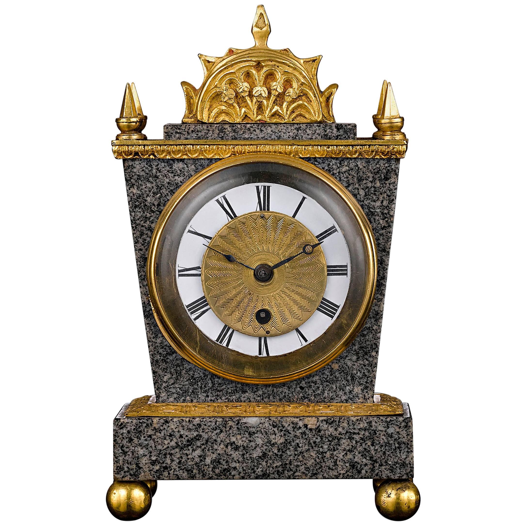 English Porphyry Clock by Ellicott For Sale