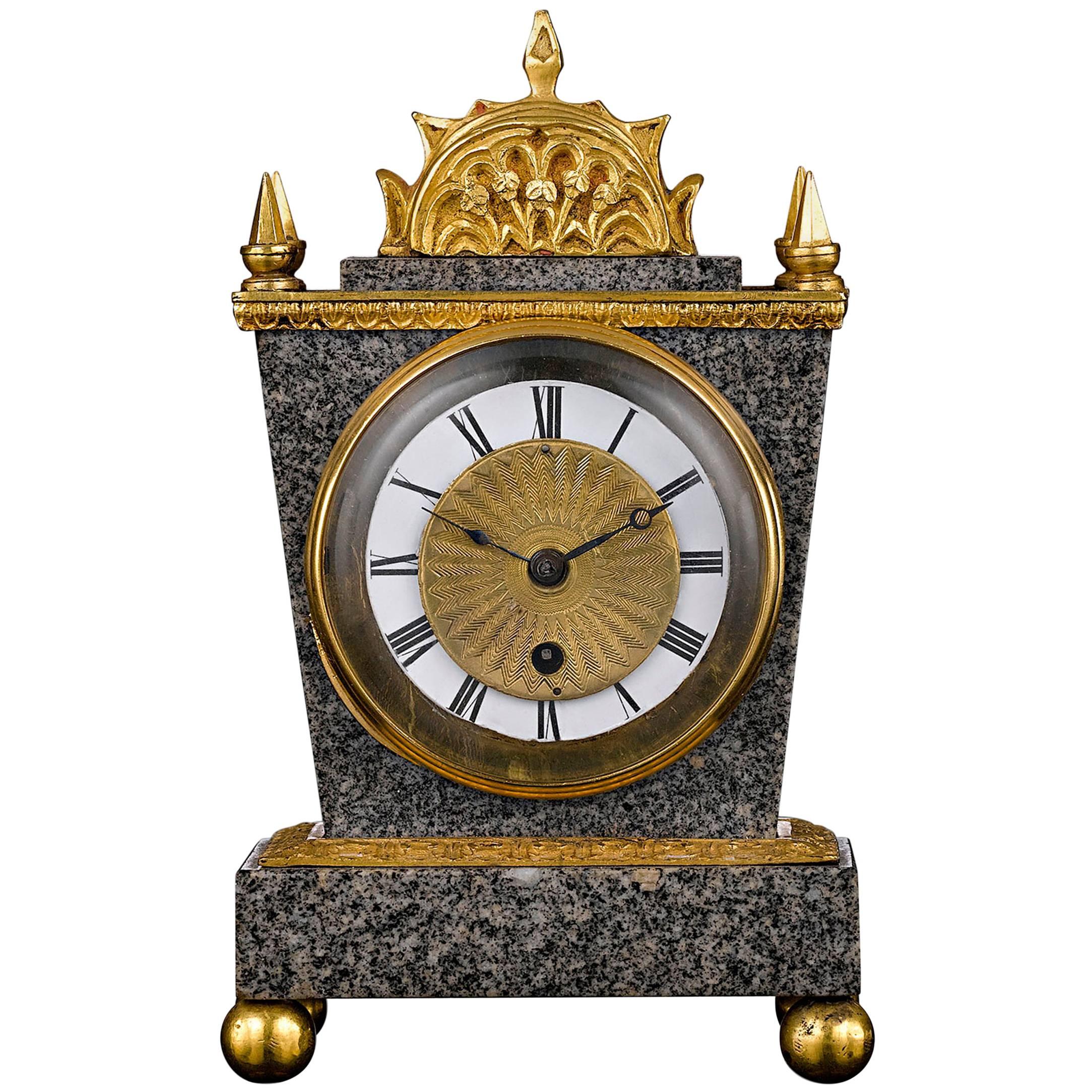 English Porphyry Clock by Ellicott  For Sale