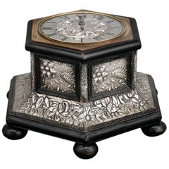 Antique German Hexagonal Table Clock 