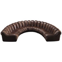 De Sede DS 600 Non Stop 22 Section Sofa in Dark Brown Leather