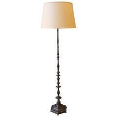 1940s French Bronze Floor Lamp