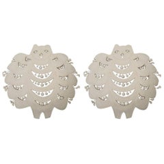 Pair of Unglazed Ceramic, Owl Shaped, Wall Sconces by Georges Pelletier