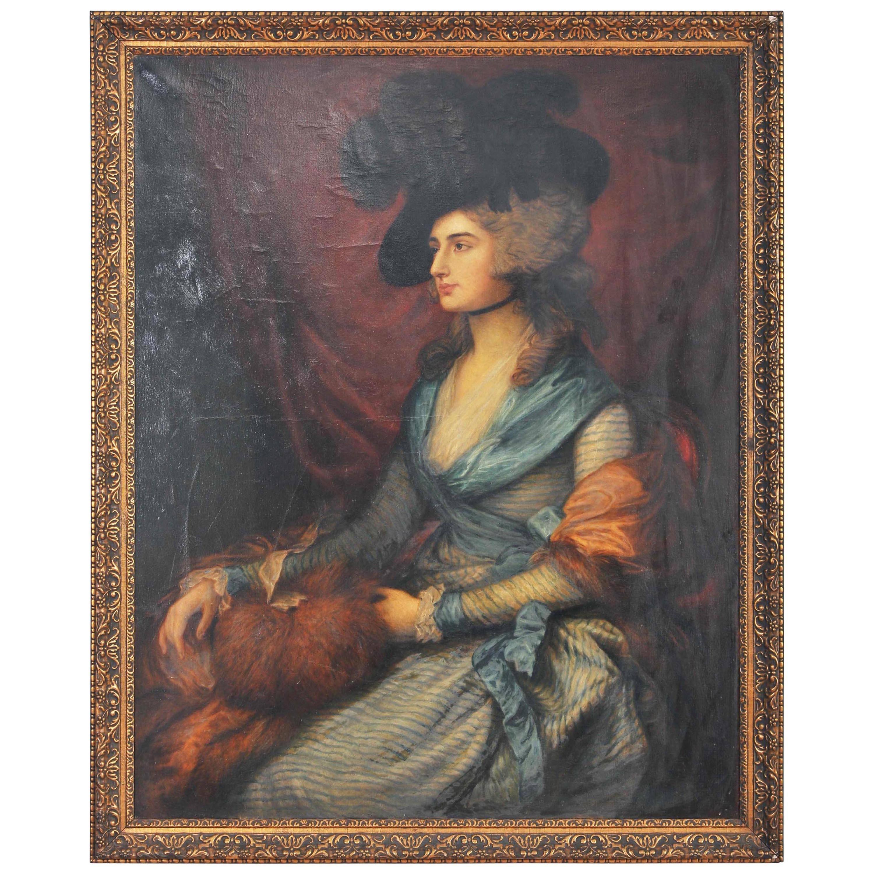 19th Century Copy of a Portrait of Mrs. Siddons Originally, Thomas Gainsborough