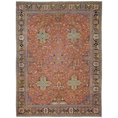 Antique Signed Persian Joshaghan Carpet 19th Century