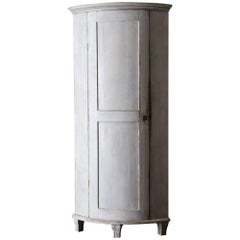 Cabinet Corner Swedish Gustavian White Neoclassical 19th Century Swedish 