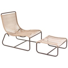 Silla y otomana de bronce Walter Lamb