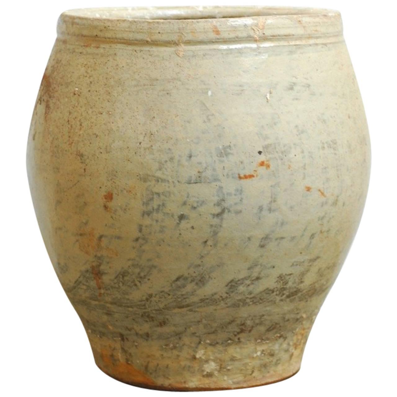 Large Glazed Terracotta Jar or Planter 