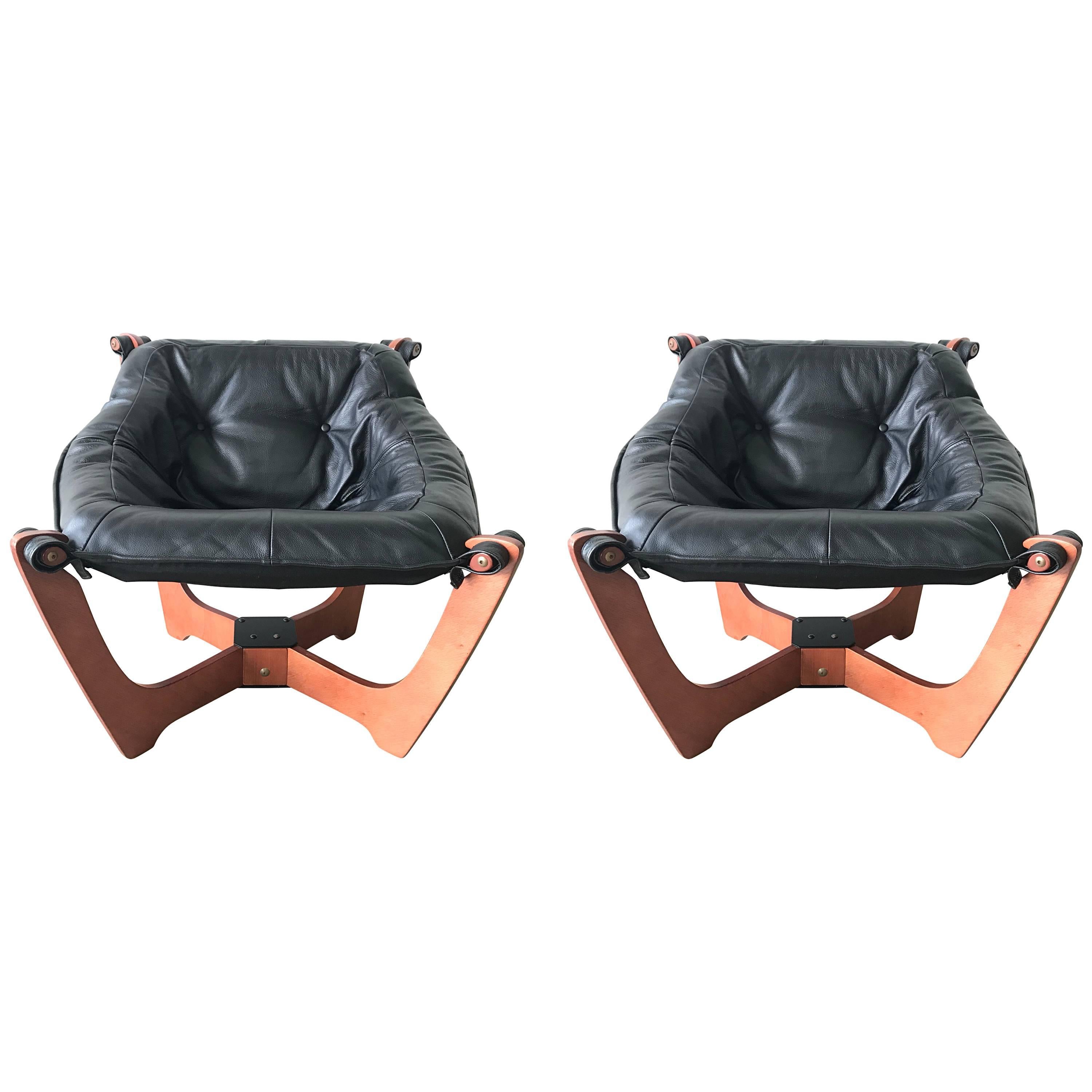 Pair of "Luna" Sling Chairs by Odd Knutsen