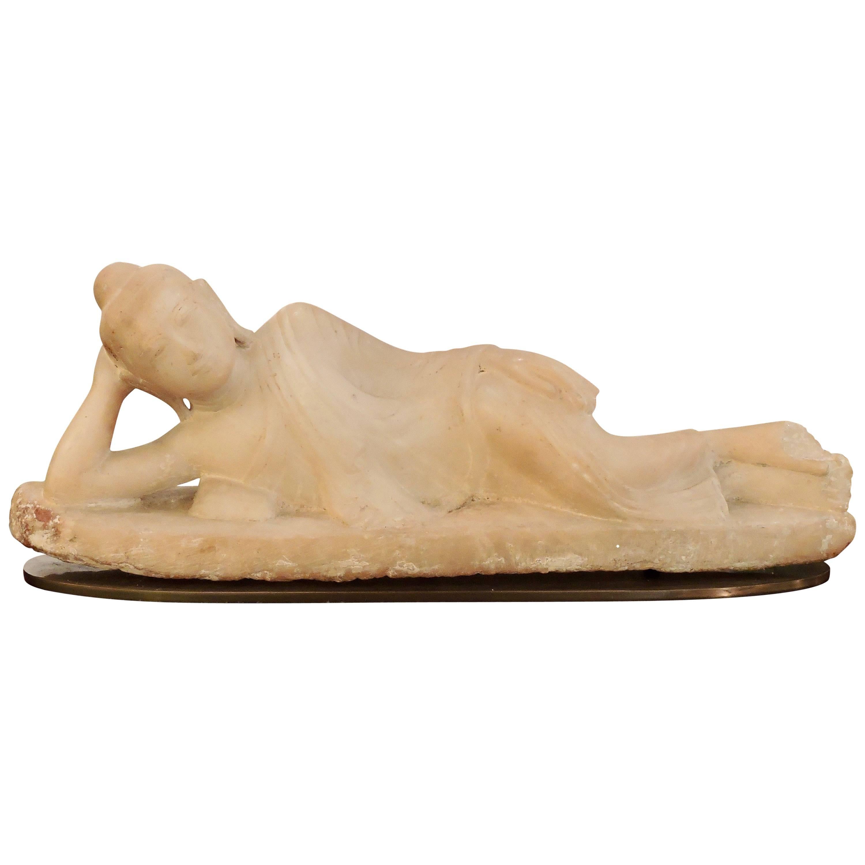 Burma, a 19th Century Alabaster Reclining Buddha