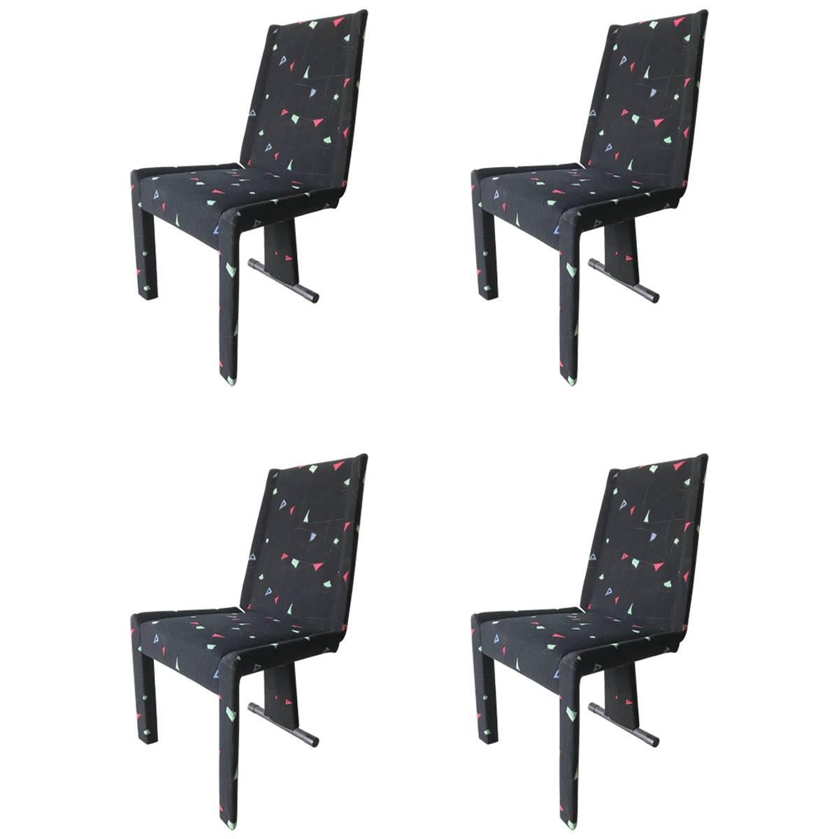 Set of Four Saporiti Postmodern Dining Chairs