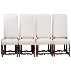 Antique Set of Eight Newly Upholstered Os de Mouton Chairs