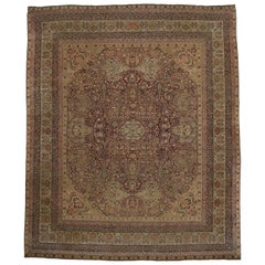 1880s Oversized Used Persian Kermanshah Rug, Hotel Lobby Size Carpet
