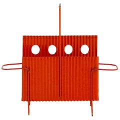 Orange Magazine Rack from Java Collection by Mathieu Matégot, circa 1950, France