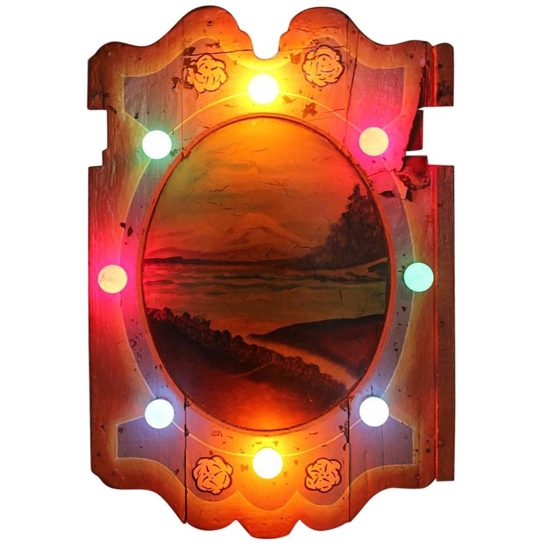 Large 1930s American Carnival Light Up Board For Sale