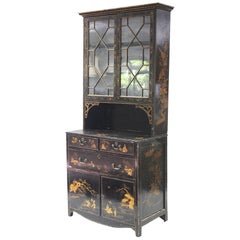 Late Georgian Chinoiserie Lacquered Bookcase, circa 1815