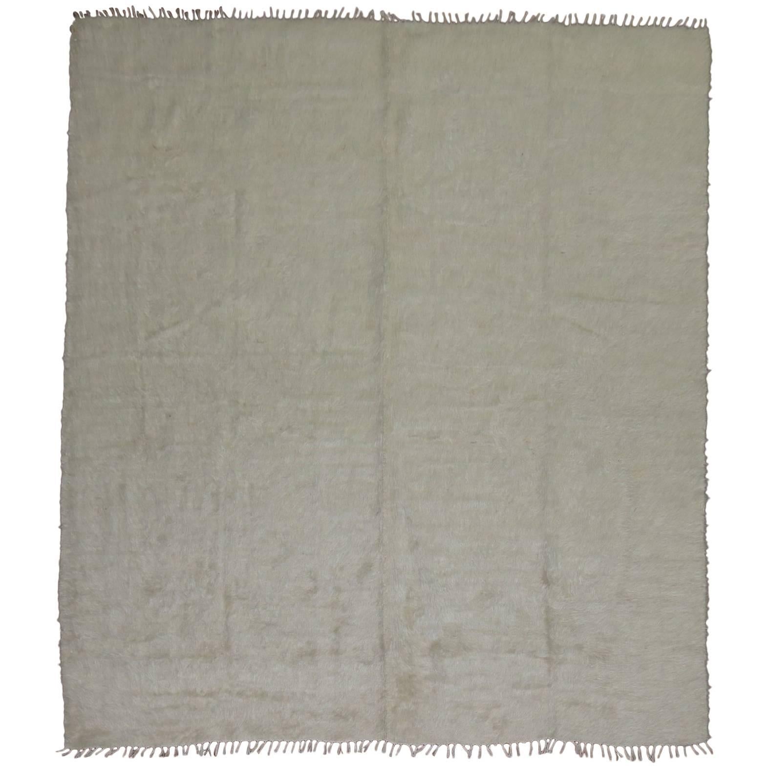 Ivory Vintage Mohair Rug For Sale